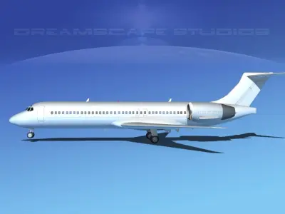 Boeing 717-200 Bare Metal 3D model