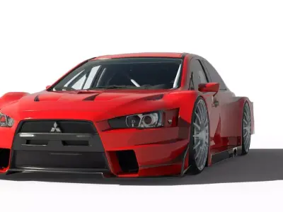 LANCER EVO 2015 WIDE BODY  Low-poly 3D model