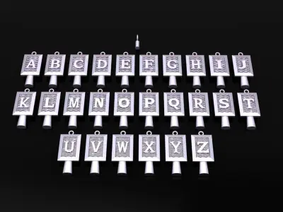 Antique Vintage Style Box Rectangle Letter Frame Pendant STYLE 6 3D print model purchase