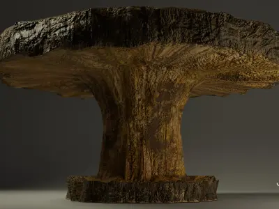 Realistic Wooden Table Low-poly 3D model