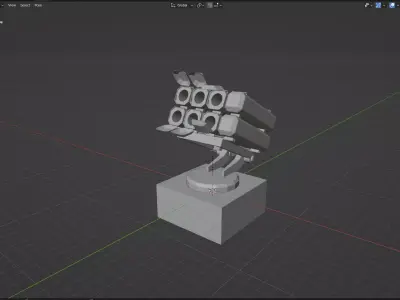 Low Poly missile launcher Low-poly 3D model