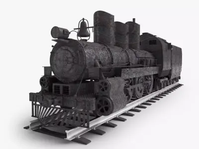Locomotive rusty steam 3D model