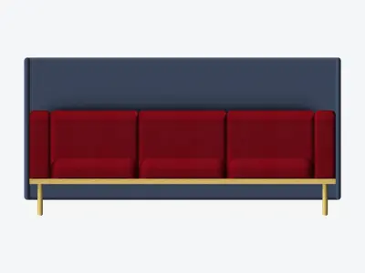 Furniture - Sofa - Contemporary - Flame - Type 2 Low-poly 3D model
