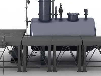 Boiler distillation valve water pump chlorination 3D model purchase