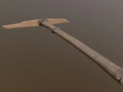 Pickaxe Wood Low-poly 3D model