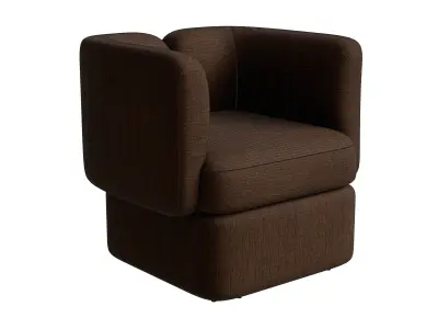 Shelter Back Accent Brown Chair Low-poly 3D model