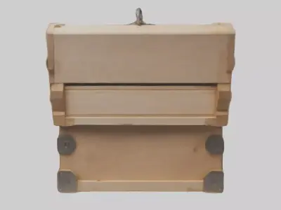 Wooden Toolbox Low-poly 3D model