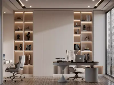 OFFICE ROOM MODERN LUXURY DESIGN  3D model