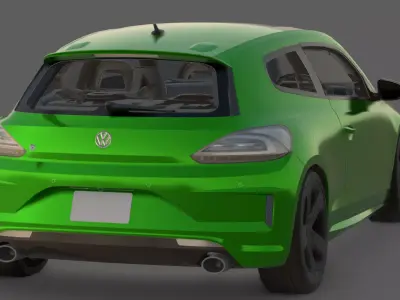 2015 Volkswagen Scirocco R 3D Model  The Sleek German Hot Hatch Low-poly 3D model