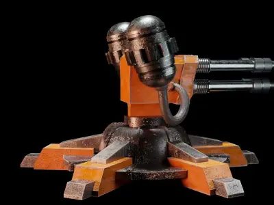 Sci-Fi Turret  Low-poly 3D model purchase