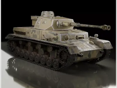 Panzer IV Ausf G summer 1944 camouflage - 4K Textured  3D model