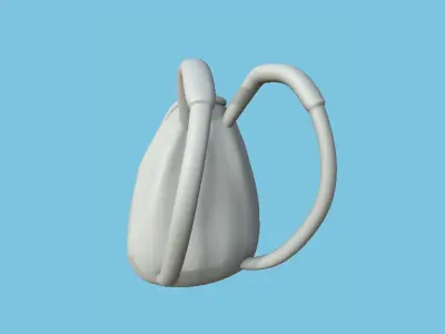 White Military Backpack - Character Fashion Design Low-poly 3D model