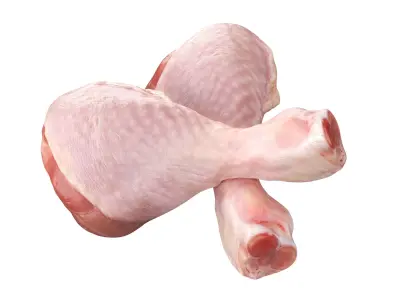 Chicken leg drumstick raw Low-poly 3D model