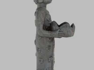 Indian Princess Stone Statue 3D model