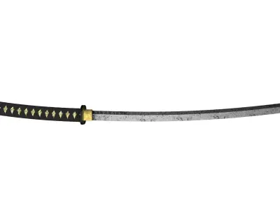 Damascus Katana Low-poly 3D model