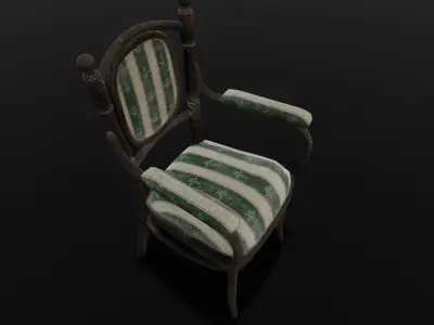 Old Chair 3D Model Low-poly 3D model