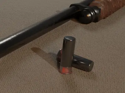 Shotgun with bullets 3D model