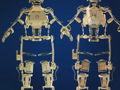 Robotic military armor 3D model