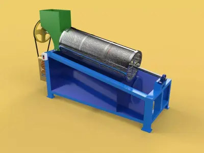 ROTARY DRUM SAND SIEVE MACHINE SCREENING SIEVER SEPARATOR GRAIN 3D model