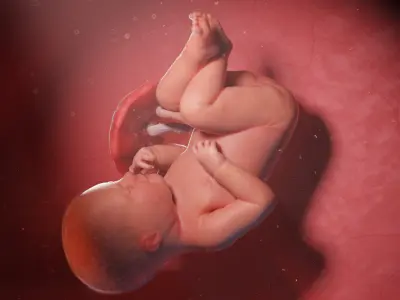 Fetus Week 39 Animated 3D model