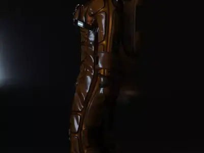 Female astronaut 3D blender model-fully rigged and game ready Low-poly 3D model