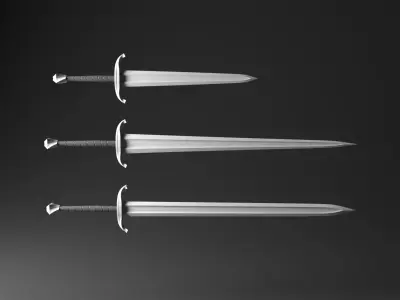 The Concept of classic swords Free low-poly 3D model