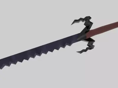 Sword Saw LP Low-poly 3D model
