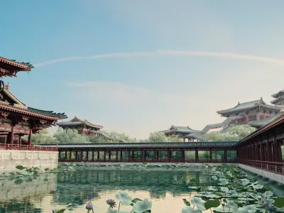 Tang Dynasty Chinese Palace Architecture  Imperial Palace  3D model