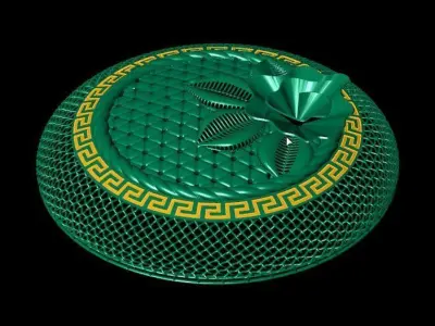Huge gold main Arabic service part 3D print model