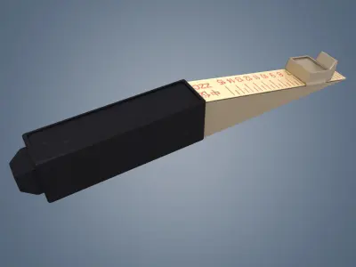 Low mold PBR wedge vernier feeler gauge Low-poly 3D model