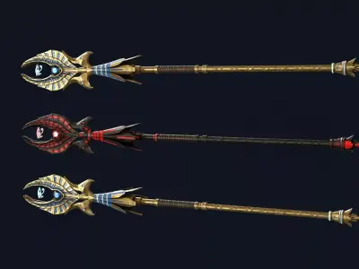 Staff of Horus Low-poly 3D model