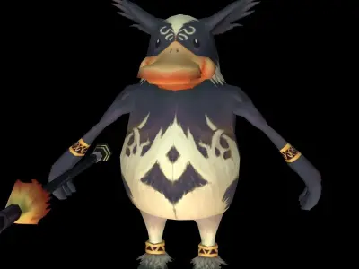 fantasy turtle duck creature Low-poly 3D model