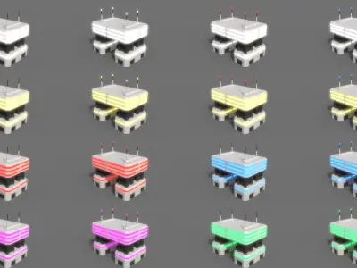 PBR Sci-Fi Building A29 Low-poly 3D model