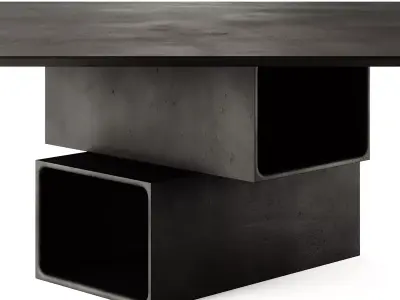 Pulkra Manifesto Quadro Square Cement Table 3D model