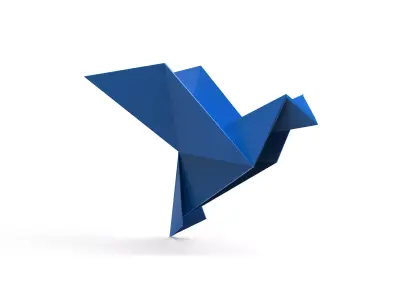 Origami Bird Low-poly 3D model