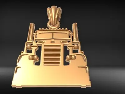 Semi Trailer Truck Pendant Necklace Jewerlry 3D print model buy