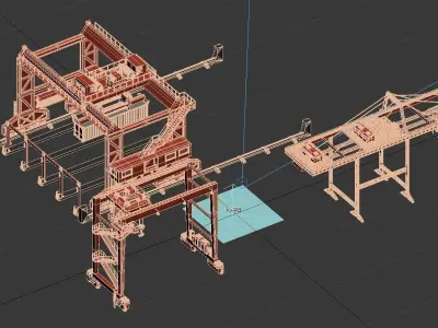 Port equipment crane gantry crane 3D model purchase