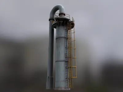 Rusted and Weathered Industrial Tower  Low-poly 3D model