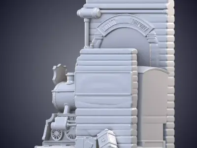Magical Express Train Station Booknook Diorama PM-938 3D print model