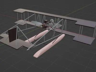 Funny little seaplane Free 3D model
