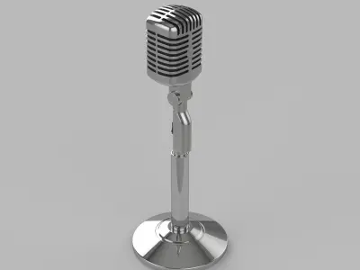 Retro Microphone 3D model