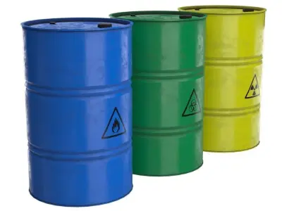 Barrel 3 Lowpoly hazard barrels Low-poly 3D model