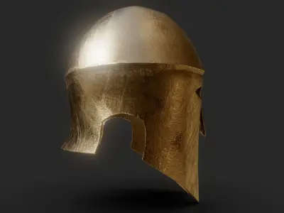 Lowpoly Greek helmet Low-poly 3D model