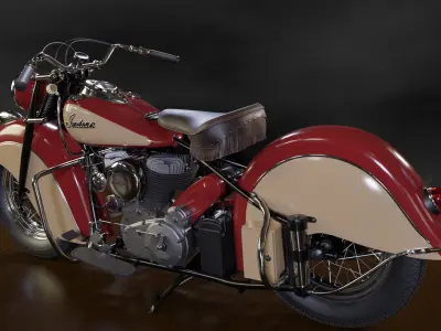 1948 Indian Chief Motorcycle 3D model