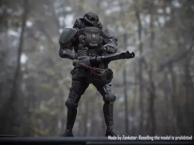 Realistic Heavy Armored Military Robot Unreal Engine Unity Low-poly 3D model