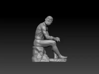 Boxer at Rest - High-Poly Digital Sculpture 3D print model