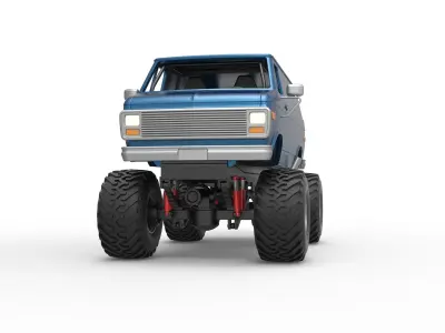 Monster Truck Van Version 2 Scale 1 to 25 3D print model