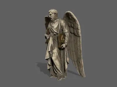 Old Man Statue Low-poly 3D model 4