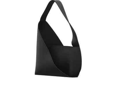 Black Leather Hobo Bag 3D model