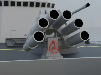 Type 87 Anti Submarine Rocket Free low-poly 3D model